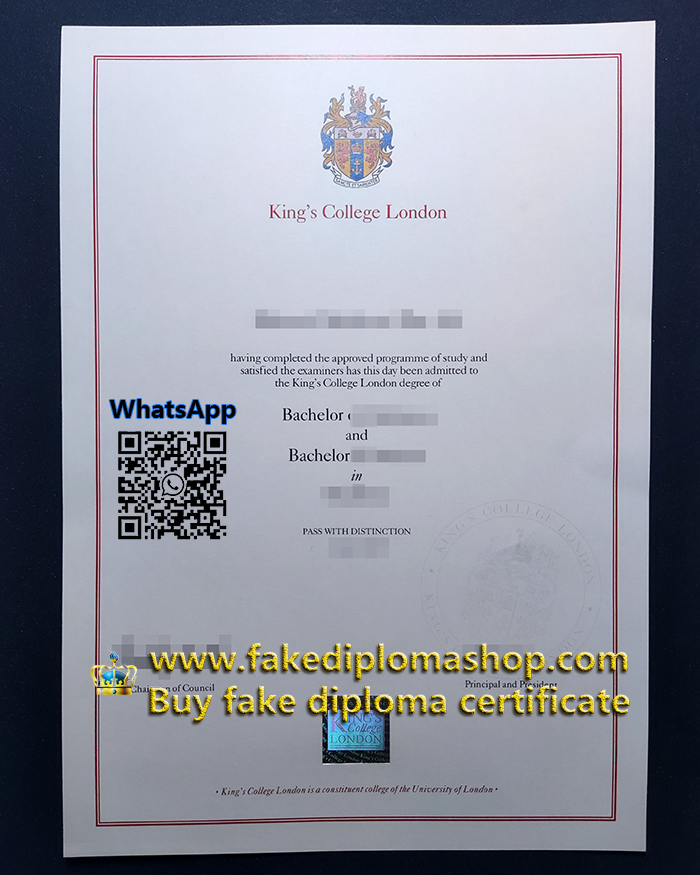 Kings College London degree, KCL Bachelor diploma